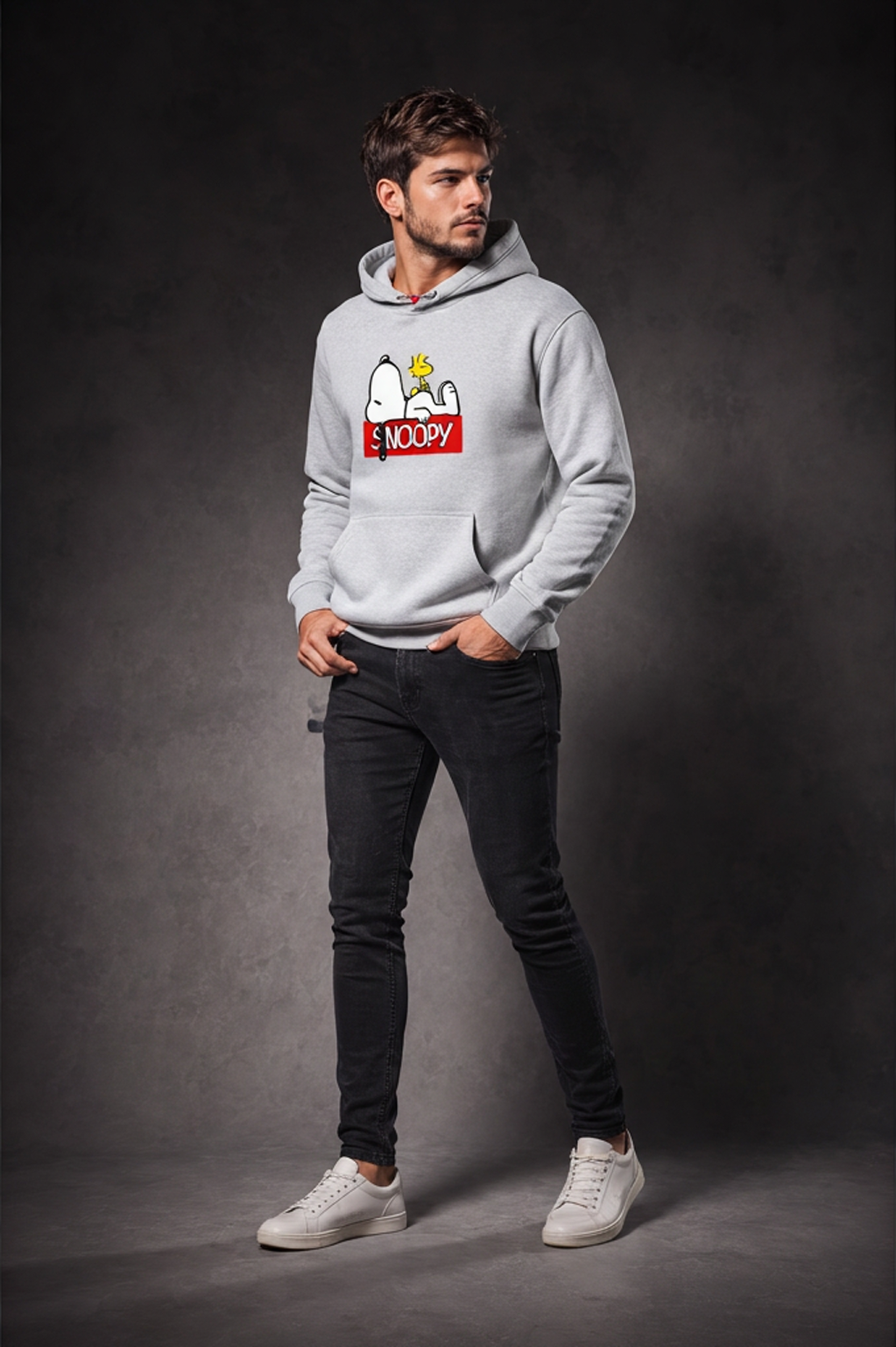 Buzo Snoopy gris