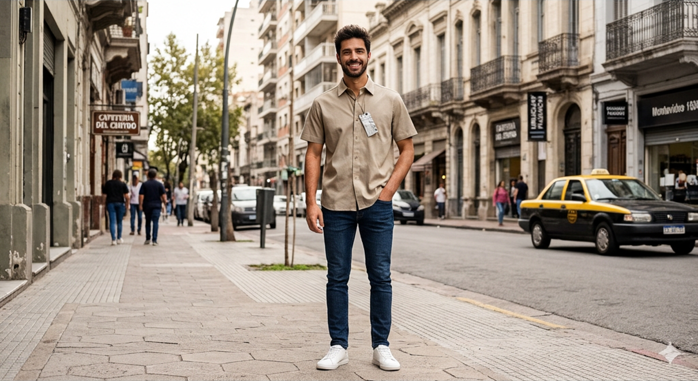 Camisa corta beige